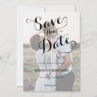 Calligraphy Faux Vellum Effect Photo Wedding