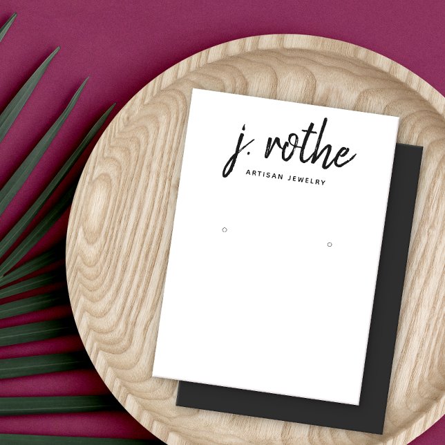 Calligraphy Font Black White Earring Display (Creator Uploaded)