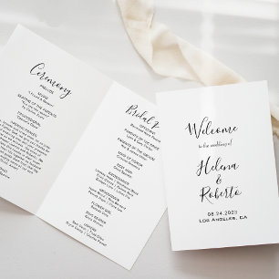 Calligraphy Formal Trifold Wedding Program