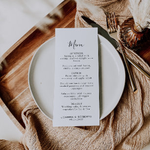 Calligraphy Formal Wedding Menu