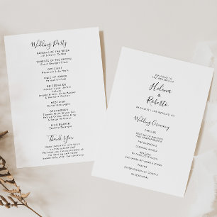 Calligraphy Formal Wedding Program