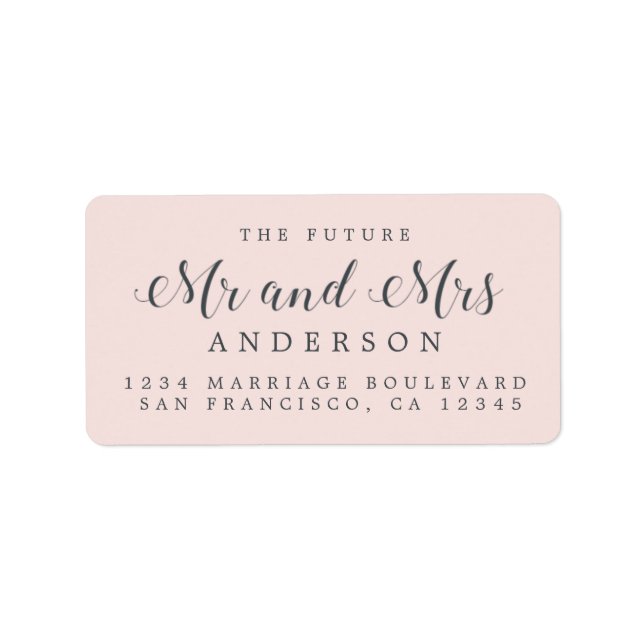 Calligraphy Future Mr Mrs Wedding Return Address Label (Front)