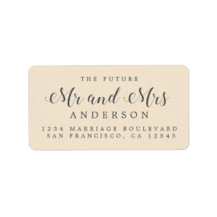 Calligraphy Future Mr Mrs Wedding Return Address Label