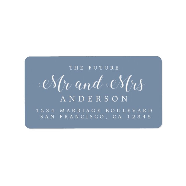 Calligraphy Future Mr Mrs Wedding Return Address Label (Front)