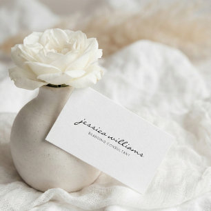 Calligraphy Girly White Minimalist Business Card
