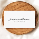 Calligraphy Girly White Minimalist Business Card<br><div class="desc">Minimalist and modern professional card for freelance and entrepreneur.</div>