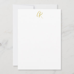 Calligraphy Gold Color Monogram Modern Minimalist Card
