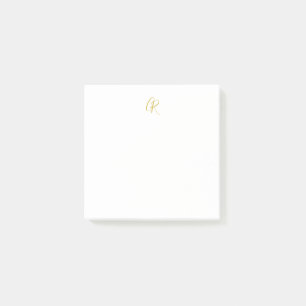 Calligraphy Gold Color Monogram Modern Minimalist Post-it Notes