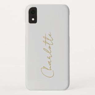 Calligraphy Gold Colour Grey Custom Personal Edit Case-Mate iPhone Case