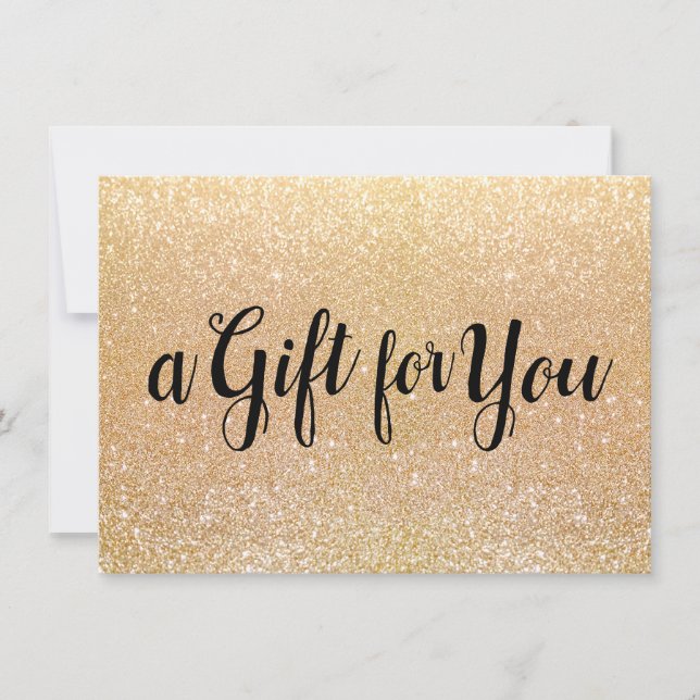 Calligraphy Gold Glitter Gift Certificate (Front)