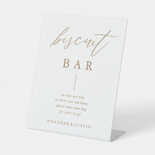 Calligraphy Gold Wedding Dog Biscuit Bar Sign