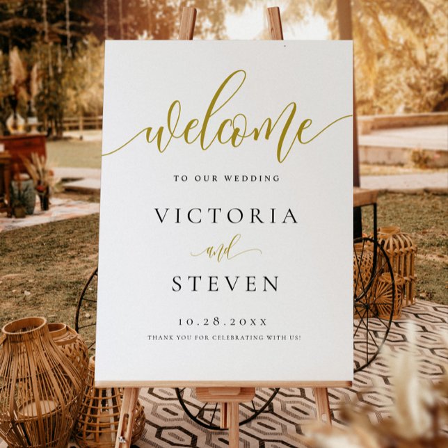 Calligraphy Gold Welcome Wedding Sign (Creator Uploaded)