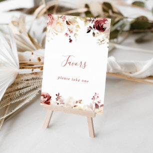 Calligraphy Graceful Floral Favours Sign
