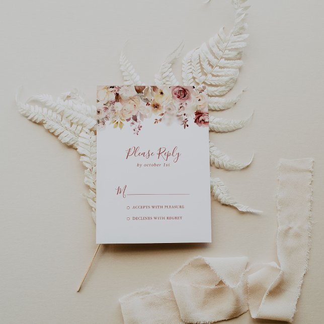 Calligraphy Graceful Floral RSVP Card (Creator Uploaded)