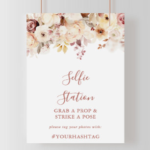 Calligraphy Graceful Floral Selfie Station Sign