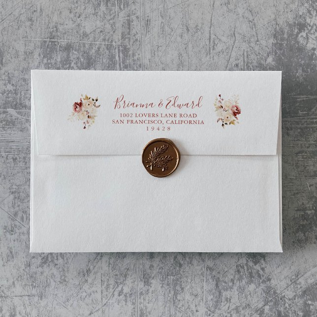 Calligraphy Graceful Floral Wedding Invitation  Envelope (Creator Uploaded)