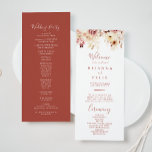 Calligraphy Graceful Floral Wedding Program Programme<br><div class="desc">This calligraphy graceful floral wedding program is perfect for a rustic wedding. The design features dainty watercolor white,  burgundy,  pink roses and fall leaves.</div>