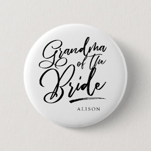 Calligraphy Grandma of the bride elegant 6 Cm Round Badge
