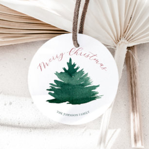 Calligraphy Green Christmas Tree  Ornament