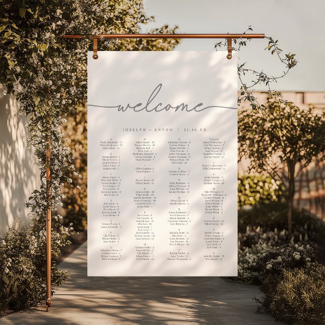 Calligraphy Grey Chic Wedding Seating Chart (Creator Uploaded)
