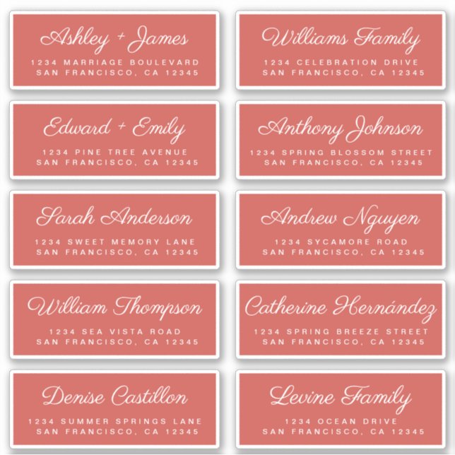 Calligraphy Guest Address Labels ORDER 6” or 8”! (Front)
