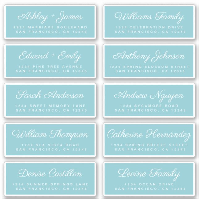 Calligraphy Guest Address Labels ORDER 6” or 8”! (Front)