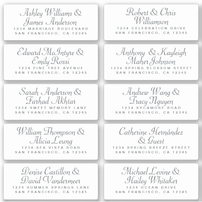 Calligraphy Guest Address Labels ORDER 6” or 8”! (Front)