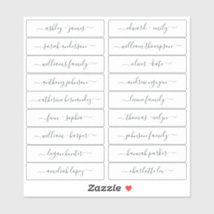 Calligraphy Guest Names Labels 18x, ORDER M or L!