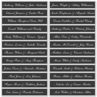 Calligraphy Guest Names Labels Black
