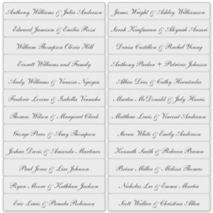 Calligraphy Guest Names Labels Transparent