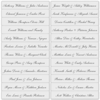 Calligraphy Guest Names Labels Transparent