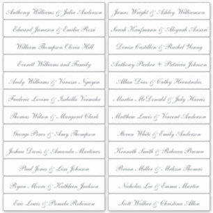 Calligraphy Guest Names Labels Transparent