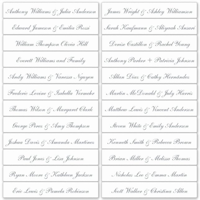 Calligraphy Guest Names Labels Transparent (Front)