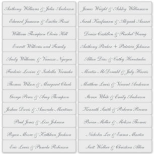 Calligraphy Guest Names Labels Transparent