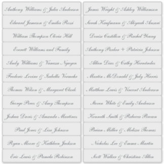 Calligraphy Guest Names Labels Transparent