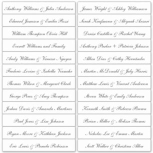 Calligraphy Guest Names Labels White