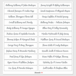 Calligraphy Guest Names Labels White