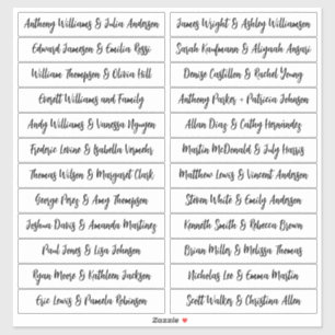 Calligraphy Guest Names Labels White - Blessings