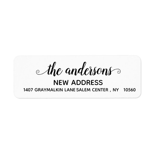 Calligraphy Handwritten Moved New Address (Front)