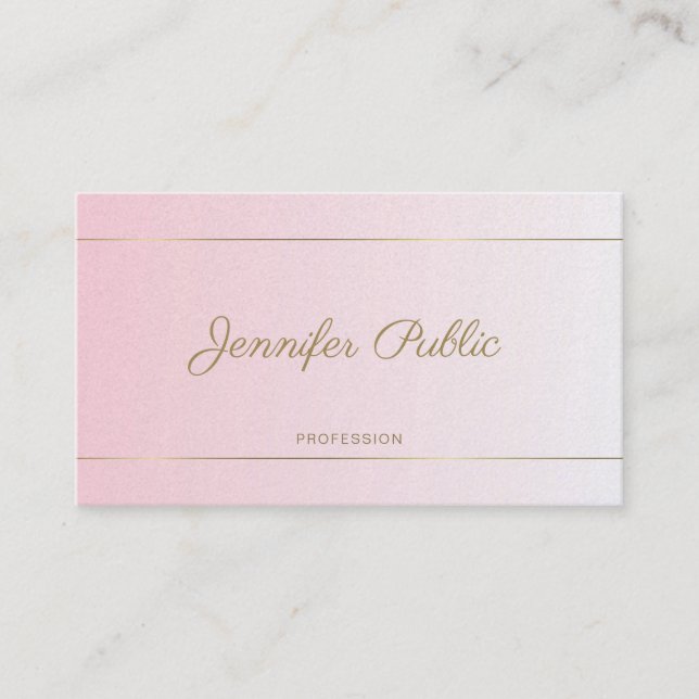 Calligraphy Handwritten Script Luxury Glamourous Business Card (Front)