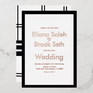 Calligraphy Heart Lines Modern Wedding Pressed