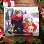 Calligraphy Heart Merry Christmas Photo Holiday Postcard<br><div class="desc">Modern Calligraphy Heart Script Merry Christmas Photo Holiday Postcard</div>