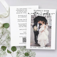 Calligraphy Heart QR Happily Ever After Party