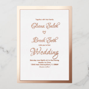 Calligraphy Heart Script Modern Wedding Pressed  