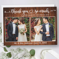 Calligraphy Heart Script Wood 2 Photo Wedding