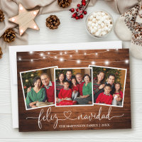 Calligraphy Heart Wood Lights Feliz Navidad