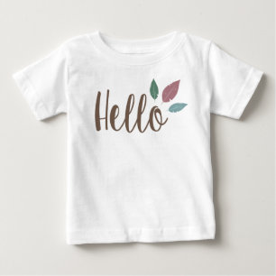 Calligraphy hello boho feathers baby T-Shirt