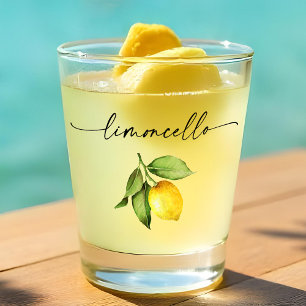 Calligraphy Ink Limoncello Watercolor Lemon Shot Glass