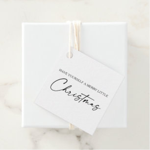Calligraphy Ink Pen Script Minimalist Christmas Favour Tags