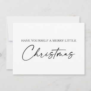 Calligraphy Ink Pen Script Minimalist Christmas Holiday Card